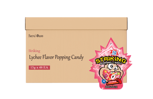 Striking Lychee Flavored Popping Candy 15g - Carton of 48 packs - seouloasis.com - Seoul Oasis