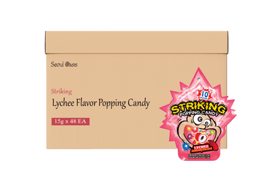 Striking Lychee Flavored Popping Candy 15g - Carton of 48 packs - seouloasis.com - Seoul Oasis