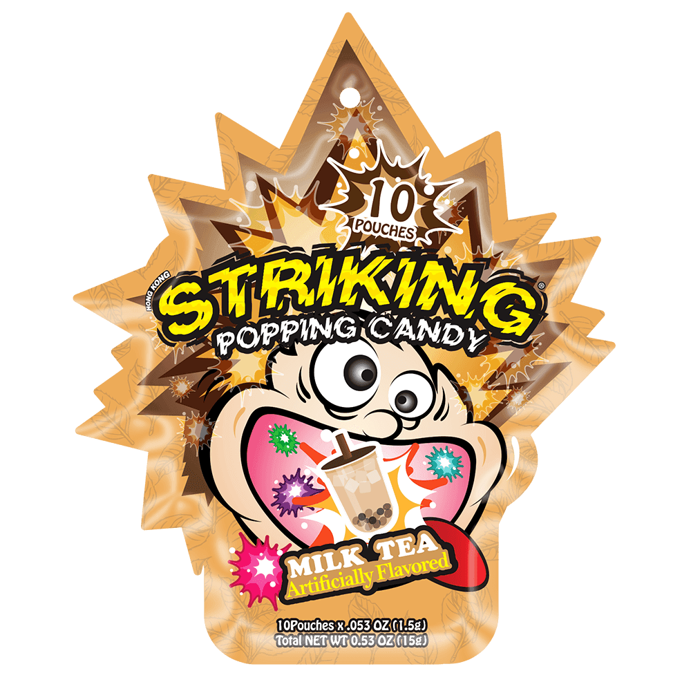 Striking Milk Tea Flavored Popping Candy 15g - Carton of 48 packs - seouloasis.com - Seoul Oasis