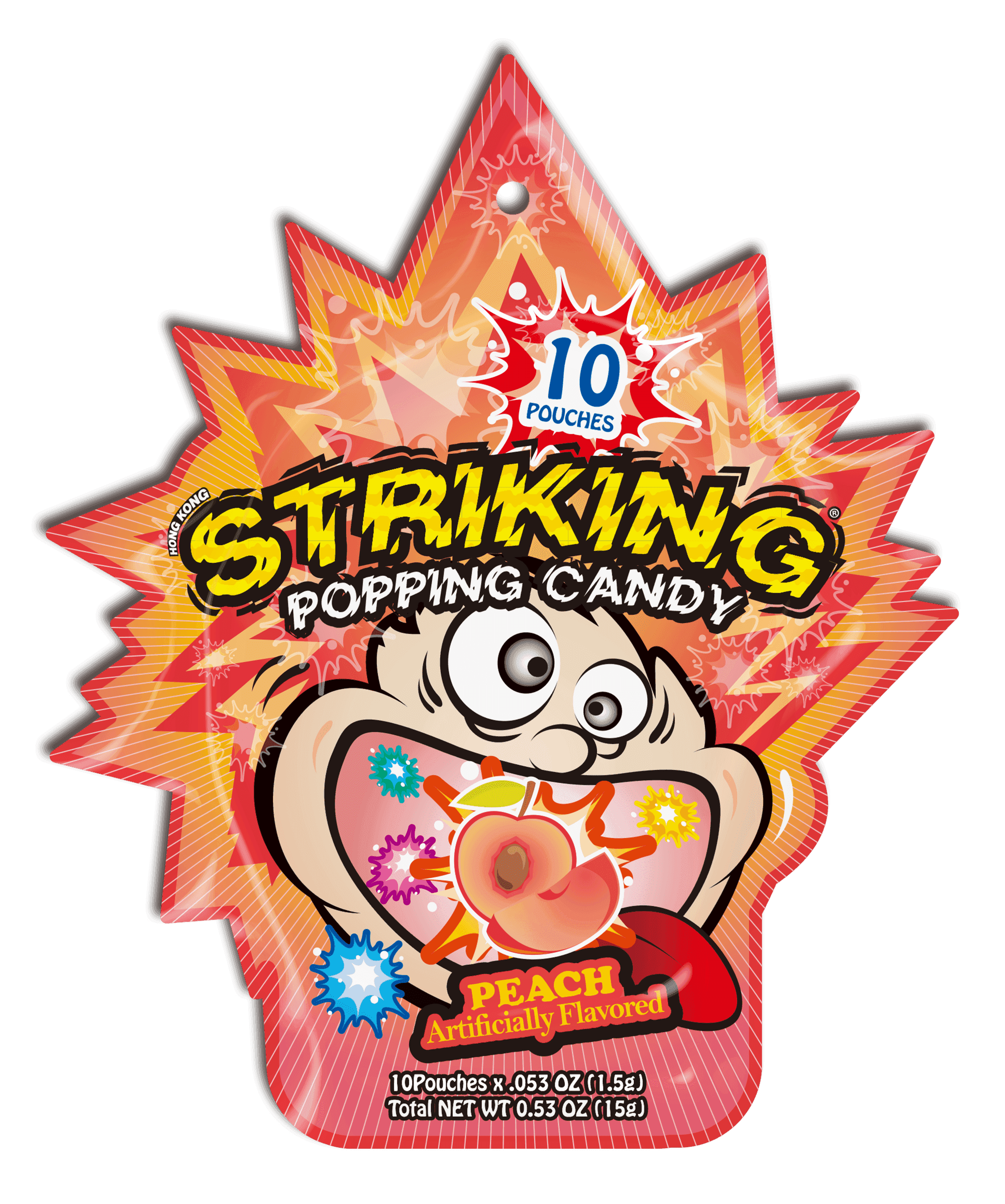 Striking Peach Flavored Popping Candy 15g - Carton of 48 packs - seouloasis.com - Seoul Oasis