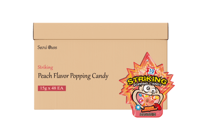 Striking Peach Flavored Popping Candy 15g - Carton of 48 packs - seouloasis.com - Seoul Oasis