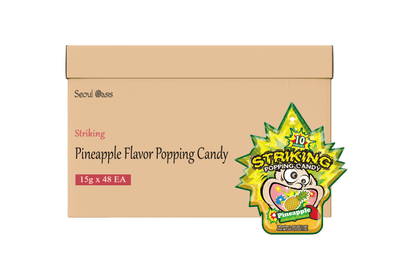 Striking Pineapple Flavored Popping Candy 15g - Carton of 48 packs - seouloasis.com - Seoul Oasis