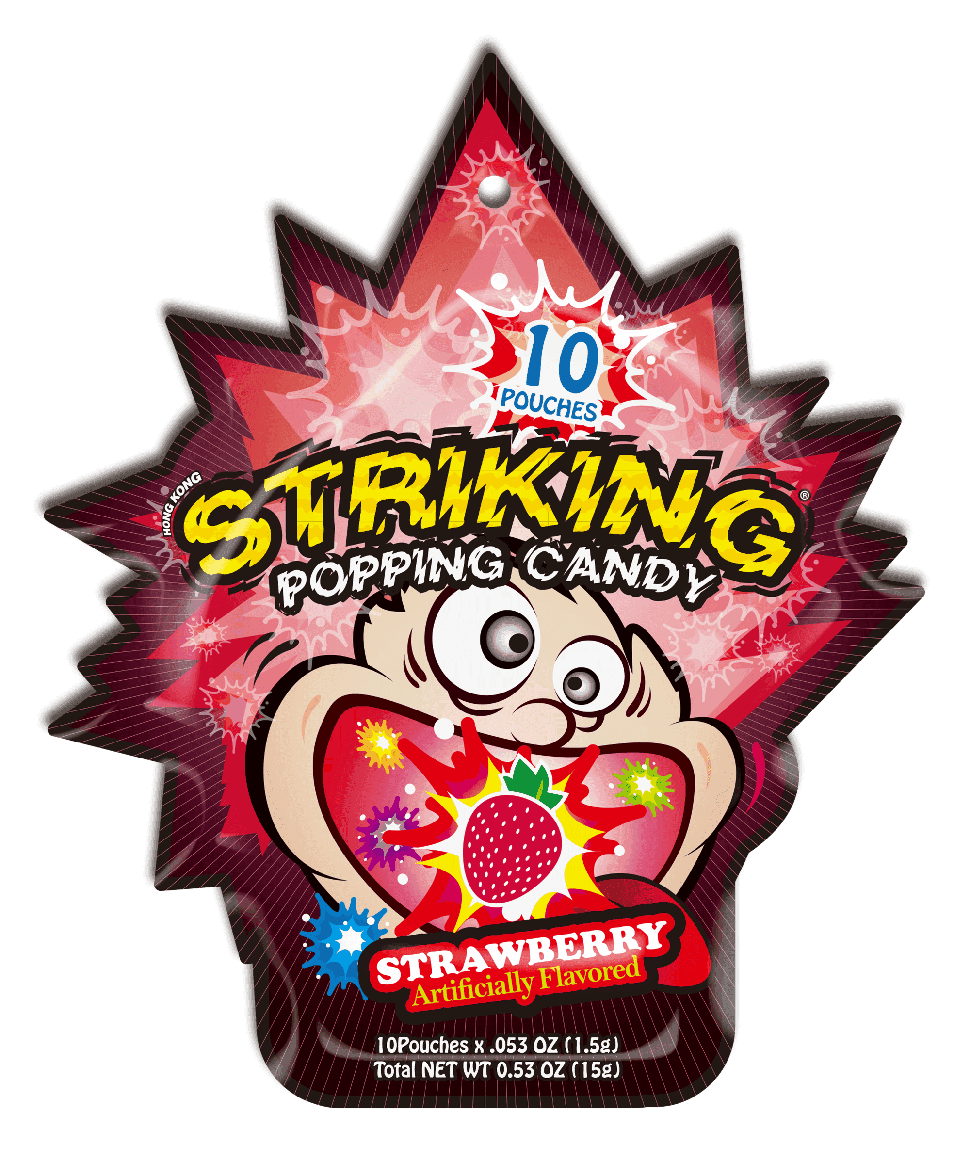 Striking Strawberry Flavored Popping Candy 15g - Carton of 48 packs - seouloasis.com - Seoul Oasis