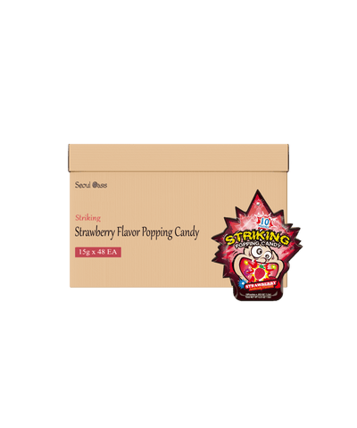 Striking Strawberry Flavored Popping Candy 15g - Carton of 48 packs - seouloasis.com - Seoul Oasis