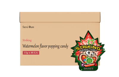 Striking Watermelon Flavored Popping Candy 15g - Carton of 48 packs - seouloasis.com - Seoul Oasis