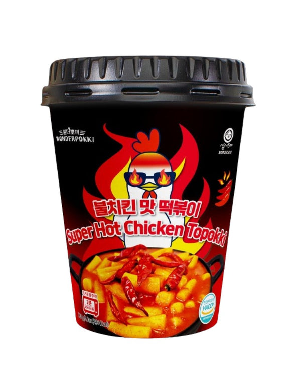 Wonderpokki Hot Spicy Chicken Flavored Topokki Rice Cake - 1 Carton (30 cups)